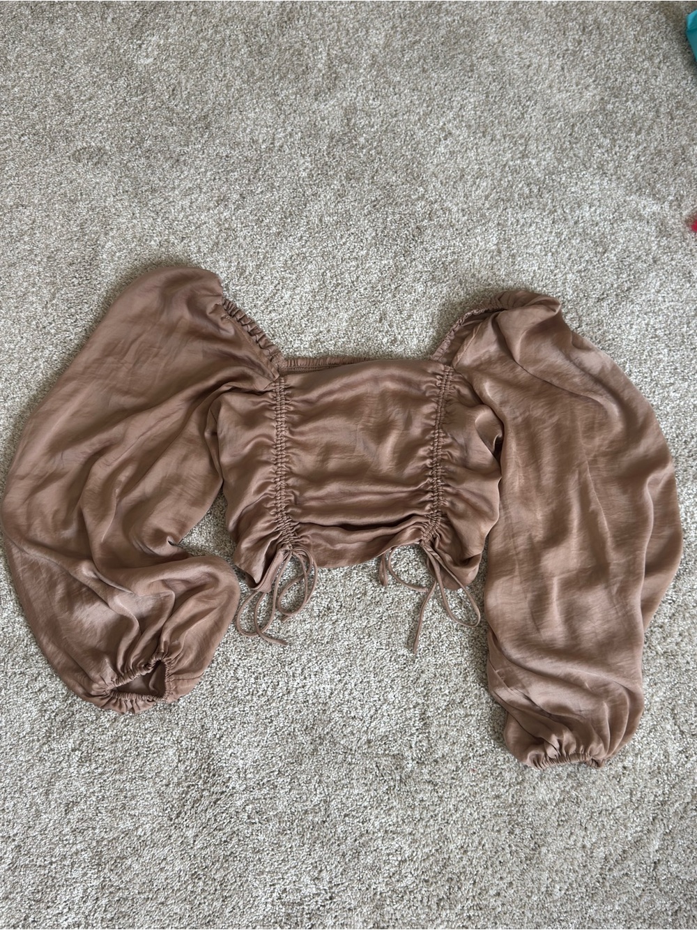 Beige Silky Renaissance Top - Picture 5 of 7